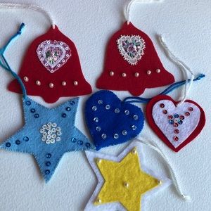 Hand made felt Christmas ornaments